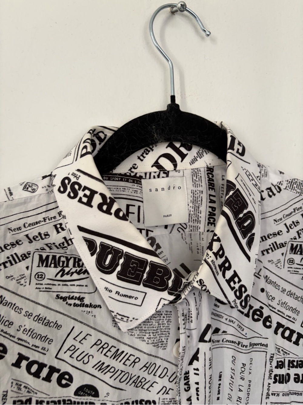 Sandro Newspaper Slim Fit Shirt - Medium - Picture 4 of 14